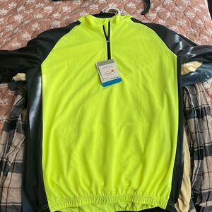 Pearl Izumi Men's Bright Yellow and Black Zip-Up Sweater
